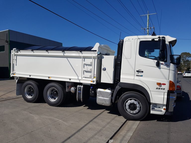 Hino truck with tipping tray truck body