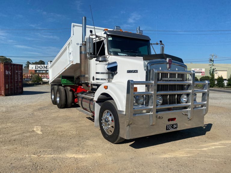 Kenworth truck with tipping tray truck body