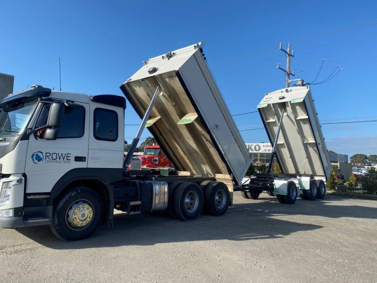 Rowe Constructions tipper truck and trailer combo